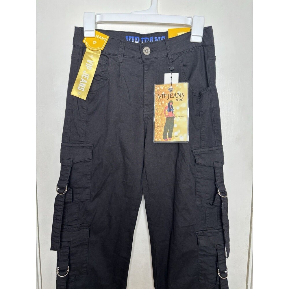 Y2K Wide Leg Baggy Cargo Pants Low Rise Size 5/27 Streetwear Skater Grunge Indie